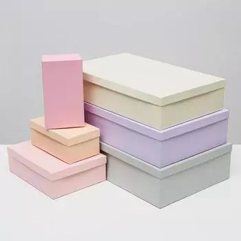 Набор коробок 6 в 1 "Дымка", 40,5 х 25,5 х 10 -17,5 х 9,5 х 7 см