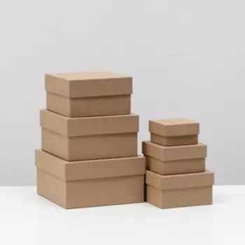 Набор коробок 6в1 "Крафт однотонный", 18 х 18 х 10 - 8 х 8 х 5 см
