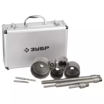 Набор коронок ЗУБР 29185-H10, по бетону, SDS+ и SDS-MAX, 10 предметов