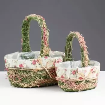 Набор корзин, 2 шт, 251711/27 см, 18129/20 см, сухоцветы