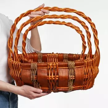 Набор корзин, 3 шт.L : 46x35см H41см, M : 39x28см H34.5см, S : 32x21см H28см