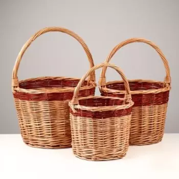 Набор корзин 3шт, 8л,5л,3л.Д33хГ22хВ43; Д28хГ20хВ40; Д25хГ18хВ36см