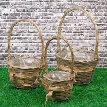 Набор корзин «Лента», 3 шт: 25×16/43 см, 20×15/39 см, 16×13/33 см