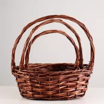 Набор корзин плетеных, 3 шт, 37x29x13x37 см, коричневый