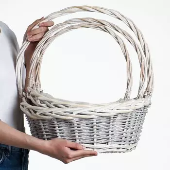 Набор корзин плетеных, 3 шт, 45x40x18/15x45 см, бежевый/коричневый