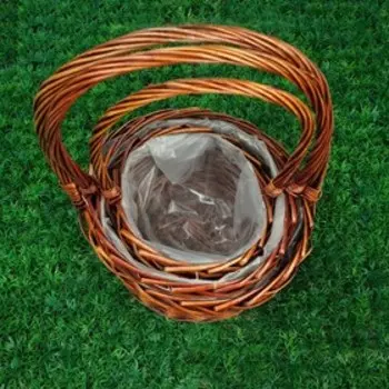 Набор корзин «Плетёнка», темно-коричневый, 3 шт, 2814/45, 2413/41, 1911/37 см, ива