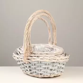 Набор корзин плетёных, 3 шт, 34,5x26,5x12x35,5 см, бежевый