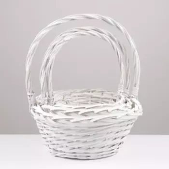 Набор корзин плетёных, 3 шт, 38x17x42 см, белый