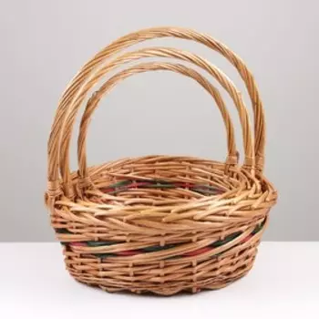 Набор корзин плетёных, 3 шт, 40x15xH40 см, натуральный