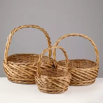 Набор корзин плетёных, 3 шт, 45x18x46 см, натуральный