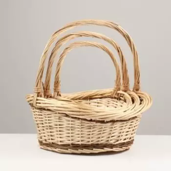 Набор корзин плетёных, 3 шт, 47x40x19/14x40 см, натуральный