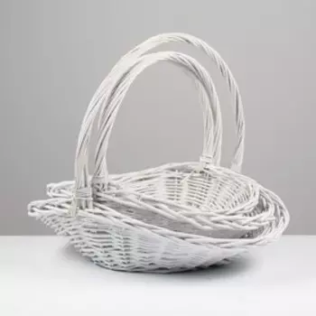 Набор корзин плетёных, 3 шт, 54x45x17x43 см, белый