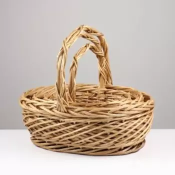 Набор корзин плетёных, 3 шт, 56x40x20x47 см, натуральный