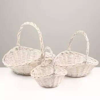 Набор корзин плетёных, 3шт., 42x37х13x40 см, белый