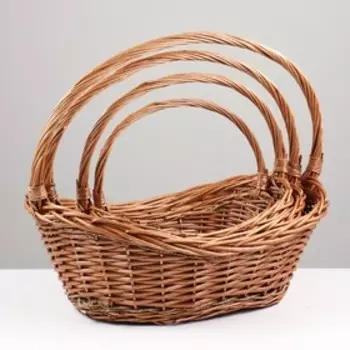 Набор корзин плетёных, 4 шт, 56x38x22/15x46 см, медовый