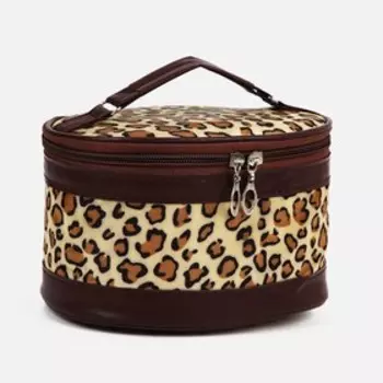 Набор косметичек 3в1, отдел на молнии, цвет коричневый