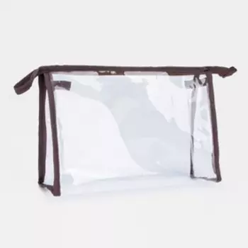 Набор косметичек 2 в 1 на молниях, цвет коричневый