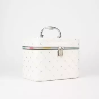 Набор косметичек на молниях, 3 в 1, цвет белый