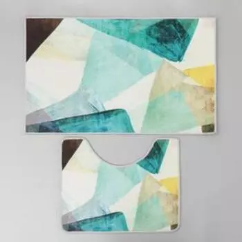 Коврики для ванной и туалета Доляна «Эмоции», 2 шт., 5080 см, 5040 см