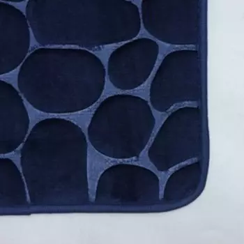 Коврики для ванной и туалета Доляна «Камни», объёмные, 2 шт: 4050 см, 5080 см, цвет синий