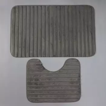 Коврики для ванной и туалета SAVANNA «Оливия», 2 шт., 4050 см, 5080 см, серые