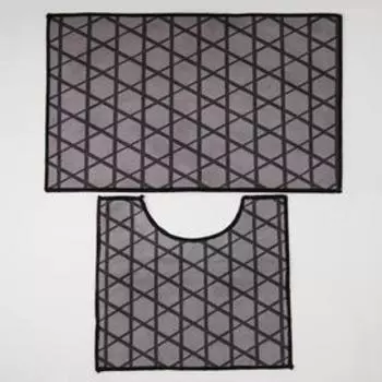 Набор ковриков для ванной и туалета Доляна «Сарин», 2 шт: 50×80, 40×50 см