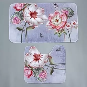 Коврики для ванной и туалета Доляна «Весна», 2 шт., 4045 см, 4575 см
