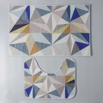 Коврики для ванной и туалета Доляна «Гранулы», 2 шт., 5080 см, 5040 см