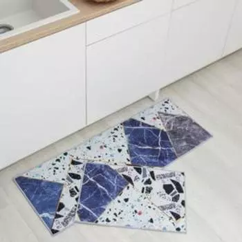 Набор ковриков для ванны и туалета Доляна «Камень», 2 шт: 45×120 см, 40×60 см