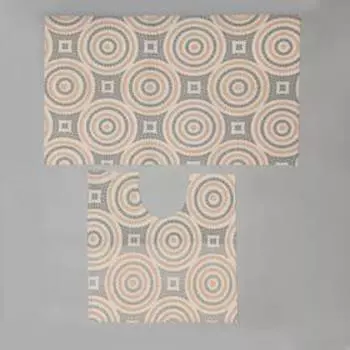 Набор ковриков для ванны и туалета Вилина «Круги», 2 шт: 5052, 5085 см