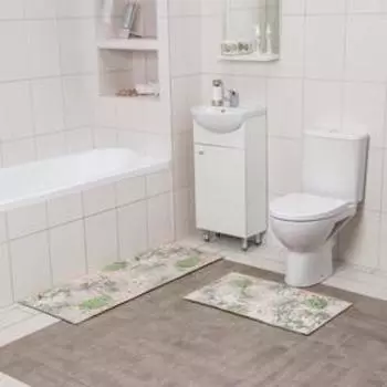 Набор ковриков универсальных Доляна «Тропический», 2 шт: 45×120, 45×75 см