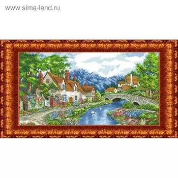 Набор крестом канва с рисунком «Альпийский городок»