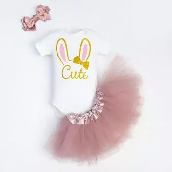 Набор Крошка Я: боди, юбка, повязка "Cute", рост 74-80 см