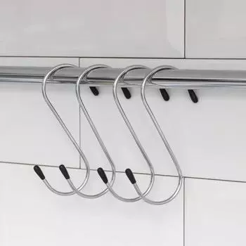 Набор крючков для рейлинга, d=3,5 см, 10 см, 4 шт, цвет хром