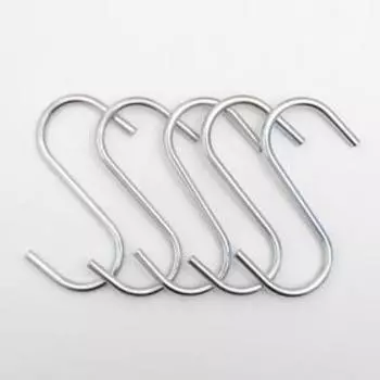 Крючки для рейлинга Доляна, d=2.4 см, 7 см, 5 шт., хромированные