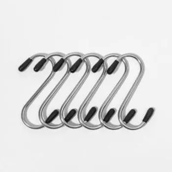 Набор крючков для рейлинга Доляна, d=1.5 см, 6 см, 6 шт., хром