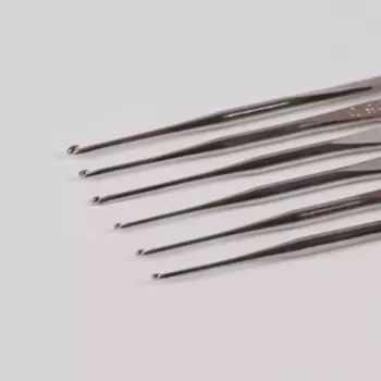 Набор крючков для вязания, d=0.5-1 мм, 12 см, 6 шт.