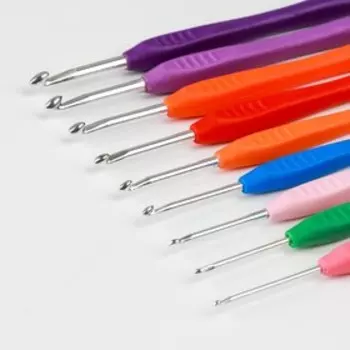 Набор крючков для вязания, d=2-6 мм, 16 см, 9 шт., разноцветный