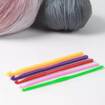 Набор крючков для вязания, d=3-7 мм, 13.7-14 см, 5 шт., разноцветный