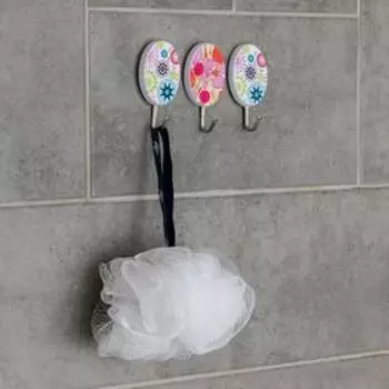 Крючки самоклеящиеся «Абстракция», 3 шт, цвет МИКС