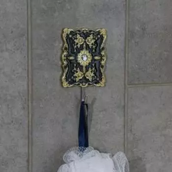 Набор крючков на липучке «Антик», 2 шт, цвет чёрно-золотой