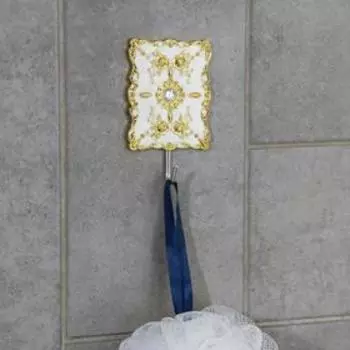 Набор крючков на липучке «Антик», 2 шт, цвет молочно-золотой