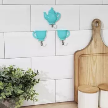 Крючок самоклеящийся «Чаепитие», 3 шт, цвет МИКС