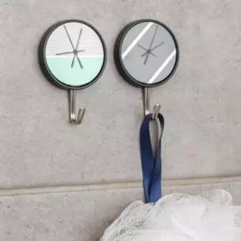 Набор крючков на липучке «Часики», 2 шт, цвет и рисунок МИКС