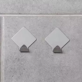 Крючки самоклеящиеся SAVANNA «Ромб», 2 шт., металл, 4.54.82 см, хромированные