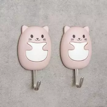 Крючок на липучке «Хомячки», 2 шт, цвет и форма МИКС