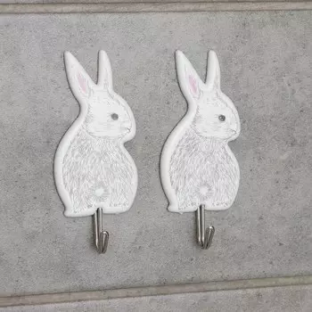 Набор крючков на липучке «Зайчата», 2 шт, рисунок МИКС