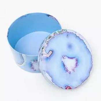 Набор круглых коробок 3 в 1, синий, 26 x 14 - 21 x 12 см