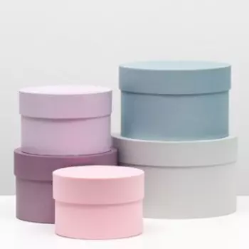 Набор круглых коробок 5 в 1 "Fresh", 23 х 23 х 14 - 15 х 15 х 10 см