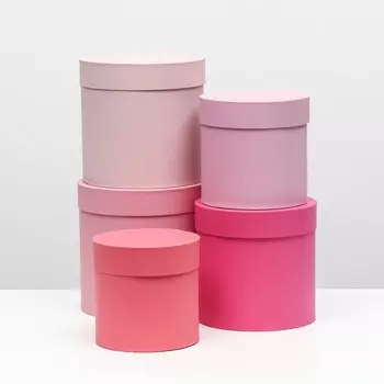 Набор круглых коробок 5 в 1 "Нежность", 20 х 20 х 20 - 14 х 14 х 14 см